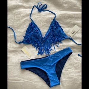 l*space Audrey Fringe Halter with matching bottoms